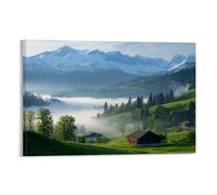 CBWVUWHJW Landscape - Misty Morning Over The Swiss Alps Fashionable Wall Decor - Hanging Art Poster And Mural20x30inch(50x75cm)