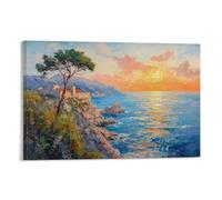 CBWVUWHJW Landscape - Sunset on The Mediterranean Coast Fashionable Wall Decor - Hanging Art Poster And Mural12x18inch(30x45cm)