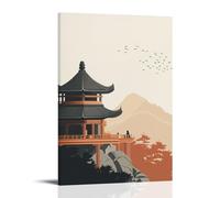 CBWVUWHJW Minimalist Taoist Pagoda Illustration for Meditation Rooms Fashionable Wall Decor - Hanging Art Poster And Mural12x18inch(30x45cm)
