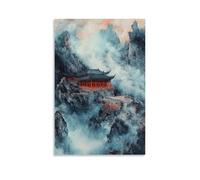 CBWVUWHJW Minimalist Taoist Temple Painting for Meditation Room Walls Fashionable Wall Decor - Hanging Art Poster And Mural08x12inch(20x30cm)