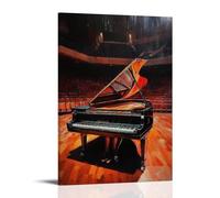 CBWVUWHJW Musical Instruments Oil Painting- Grand Piano in An Empty Concert Hall with Dramatic Chiaroscuro Lighting Fashionable Wall Decor - Hanging Art Poster And Mural08x12inch(20x30cm)