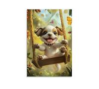 CBWVUWHJW Pet Poster Animation, Playful Puppy Paradise Fashionable Wall Decor - Hanging Art Poster And Mural12x18inch(30x45cm)
