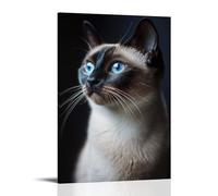 CBWVUWHJW Pet Poster Elegance, Majestic Siamese Cat Fashionable Wall Decor - Hanging Art Poster And Mural24x36inch(60x90cm)