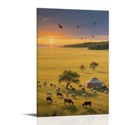 CBWVUWHJW Plain Border Scenic Evening Landscape Fashionable Wall Decor - Hanging Art Poster And Mural16x24inch(40x60cm)