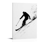 CBWVUWHJW Skiing Poster - Frozen Velocity- The Alpine Silhouette Series Fashionable Wall Decor - Hanging Art Poster And Mural16x24inch(40x60cm)