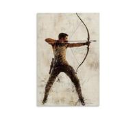 CBWVUWHJW Sports Poster Archer Drawing Bow with Perfect Form, Arrow About to Be Released Toward Distant Bullseye Fashionable Wall Decor - Hanging Art Poster And Mural16x24inch(40x60cm)