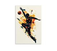 CBWVUWHJW Sports Poster Discus Thrower Silhouette Composed of Angular Geometric Shapes in Motion Fashionable Wall Decor - Hanging Art Poster And Mural16x24inch(40x60cm)