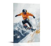 CBWVUWHJW Sports Poster Downhill Skateboarder Tucking through Alpine Pass Fashionable Wall Decor - Hanging Art Poster And Mural24x36inch(60x90cm)