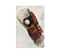 CBWVUWHJW Sports Poster Hockey Goalie Making Glove Save, Puck Frozen in The Webbing As Red Light Stays Off in Playoffs Fashionable Wall Decor - Hanging Art Poster And Mural16x24inch(40x60cm)