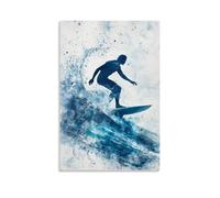 CBWVUWHJW Sports Poster - Surfing- Wave Riders Dream in Watercolor Splash Fashionable Wall Decor - Hanging Art Poster And Mural20x30inch(50x75cm)