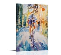 CBWVUWHJW Sports Poster - Watercolor Cycling through Provence Fashionable Wall Decor - Hanging Art Poster And Mural20x30inch(50x75cm)