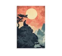CBWVUWHJW Taoist Hermit Landscape Illustration for Zen And Relaxing Decor Fashionable Wall Decor - Hanging Art Poster And Mural16x24inch(40x60cm)