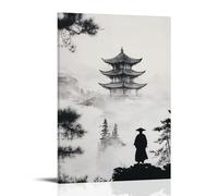 CBWVUWHJW Taoist Temple Silhouette Painting for Minimalist Wall Art Fashionable Wall Decor - Hanging Art Poster And Mural24x36inch(60x90cm)