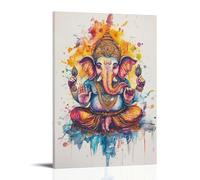 CBWVUWHJW Vibrant Watercolor Ganesha Print for Spiritual And Calm Room Style Fashionable Wall Decor - Hanging Art Poster And Mural24x36inch(60x90cm)