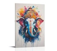 CBWVUWHJW Watercolor Ganesha Print for Tranquil Living And Meditation Rooms Fashionable Wall Decor - Hanging Art Poster And Mural20x30inch(50x75cm)