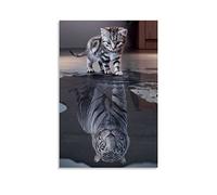 CBXC Animal Poster Cat Tiger Canvas Art Poster and Wall Art Picture Print Modern Family bedroom Decor Posters 08x12inch(20x30cm)