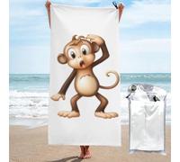 CBXYFCBC Beach Towel Cute Monkey Soft Quick Dry Super Absorbent Microfiber Beach Towels, Lightweight Large Bath Towel For Travel, Swimming, Camping, Yoga