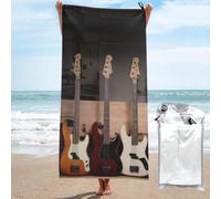 CBXYFCBC Beach Towel Guitar Bass Music Musical Instruments Soft Quick Dry Super Absorbent Microfiber Beach Towels, Lightweight Large Bath Towel For Travel, Swimming, Camping, Yoga