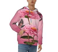 CBXYFCBC Beauty Butterfly Printed Men'S Sweatshirt Hoodie - Soft, Comfortable, Pullover Hooded Long Sleeve Hoody Casual Tops With Colorful Drawstring Pockets