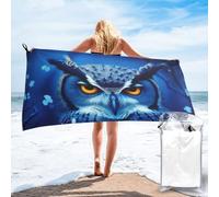 CBXYFCBC Blue Owl Beach Towel â€“ Soft Quick Dry Super Absorbent Microfiber Beach Towels, Lightweight Large Bathroom Bath Towel For Travel, Swimming, Camping, Yoga