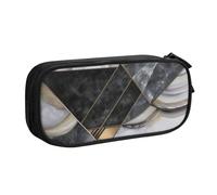 CBXYFCBC Cute Black Marble Texture Gold Large Pencil Case â€“ Big Capacity Pencil Bag with Compartments, Pen Pouch Double Zipper, Pencase for Middle, High School, College Students, Boys & Girls