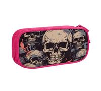 CBXYFCBC Cute Cool Skull Graphics Large Pencil Case â€“ Big Capacity Pencil Bag with Compartments, Pen Pouch Double Zipper, Pencase for Middle, High School, College Students, Boys & Girls