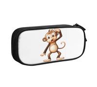 CBXYFCBC Cute Cute Monkey Large Pencil Case – Big Capacity Pencil Bag with Compartments, Pen Pouch Double Zipper, Pencase for Middle, High School, College Students, Boys & Girls