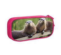 CBXYFCBC Cute Cute Otter Large Pencil Case – Big Capacity Pencil Bag with Compartments, Pen Pouch Double Zipper, Pencase for Middle, High School, College Students, Boys & Girls