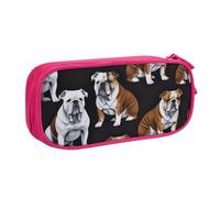 CBXYFCBC Cute English Bulldogs Large Pencil Case â€“ Big Capacity Pencil Bag with Compartments, Pen Pouch Double Zipper, Pencase for Middle, High School, College Students, Boys & Girls