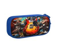 CBXYFCBC Cute Guitar Painting Large Pencil Case â€“ Big Capacity Pencil Bag with Compartments, Pen Pouch Double Zipper, Pencase for Middle, High School, College Students, Boys & Girls