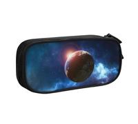 CBXYFCBC Cute Planets in Space Background Large Pencil Case â€“ Big Capacity Pencil Bag with Compartments, Pen Pouch Double Zipper, Pencase for Middle, High School, College Students, Boys & Girls