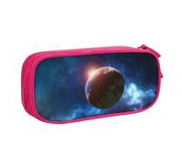 CBXYFCBC Cute Planets in Space Background Large Pencil Case â€“ Big Capacity Pencil Bag with Compartments, Pen Pouch Double Zipper, Pencase for Middle, High School, College Students, Boys & Girls