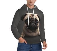 CBXYFCBC Cute Pretty Pug Dog Men’s Hoodies, Novelty Hoodie Pullover Sweatshirts With Drawstring Pockets, 3d Printed Graphic Hooded Sweatshirt, Fashion And Casual