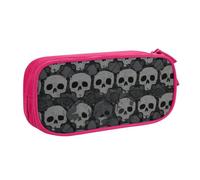CBXYFCBC Cute Skull Large Pencil Case â€“ Big Capacity Pencil Bag with Compartments, Pen Pouch Double Zipper, Pencase for Middle, High School, College Students, Boys & Girls