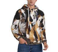 CBXYFCBC English Bulldogs Men’s Hoodies, Novelty Hoodie Pullover Sweatshirts With Drawstring Pockets, 3d Printed Graphic Hooded Sweatshirt, Fashion And Casual