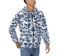 CBXYFCBC Fashion Men'S Full Zipper Hoodies Hooded Sweatshirt Blue Polynesian Maori Triba Print - Soft, Comfortable, Casual Pullover Long Sleeve Drawstring Hoody Top Jacket With Pockets