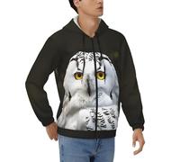 CBXYFCBC Fashion Men'S Full Zipper Hoodies Hooded Sweatshirt Snowy Owl Eyes Print - Soft, Comfortable, Casual Pullover Long Sleeve Drawstring Hoody Top Jacket With Pockets