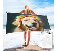 CBXYFCBC Golden Retriever Dog Beach Towel â€“ Soft Quick Dry Super Absorbent Microfiber Beach Towels, Lightweight Large Bathroom Bath Towel For Travel, Swimming, Camping, Yoga