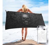 CBXYFCBC Gothic Wallpaper Skull Beach Towel â€“ Soft Quick Dry Super Absorbent Microfiber Beach Towels, Lightweight Large Bathroom Bath Towel For Travel, Swimming, Camping, Yoga