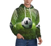 CBXYFCBC Green Grass Soccer Menâ€™s Hoodies, Novelty Hoodie Pullover Sweatshirts With Drawstring Pockets, 3d Printed Graphic Hooded Sweatshirt, Fashion And Casual