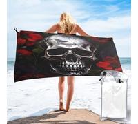 CBXYFCBC Halloween Skull Beach Towel â€“ Soft Quick Dry Super Absorbent Microfiber Beach Towels, Lightweight Large Bathroom Bath Towel For Travel, Swimming, Camping, Yoga