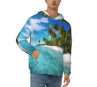 CBXYFCBC Island With Sandy Beach An Printed Men'S Sweatshirt Hoodie - Soft, Comfortable, Pullover Hooded Long Sleeve Hoody Casual Tops With Colorful Drawstring Pockets