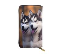 CBXYFCBC Stylish Husky Dog Womens Long Wallet Purse, Large Capacity Pu Leather Purses with Multiple Card Slots,Phone Card Holder Clutch Case Credit Coin and Bill Organizer