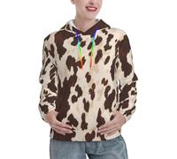CBXYFCBC Womens Long Sleeve Hoodies Pullover Sweatshirts Brown Cow Spots Printed Fall And Winter Fashion Hoodie Teen Girls Loose Fit Casual Drawstring Hooded Tops With Pockets