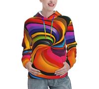 CBXYFCBC Womens Long Sleeve Hoodies Pullover Sweatshirts Colorful Rainbow Printed Fall And Winter Fashion Hoodie Teen Girls Loose Fit Casual Drawstring Hooded Tops With Pockets