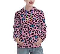 CBXYFCBC Womens Long Sleeve Hoodies Pullover Sweatshirts Cute Turquoise Leopard Printed Fall And Winter Fashion Hoodie Teen Girls Loose Fit Casual Drawstring Hooded Tops With Pockets