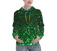 CBXYFCBC Womens Long Sleeve Hoodies Pullover Sweatshirts Green Sequin Sparkle Printed Fall And Winter Fashion Hoodie Teen Girls Loose Fit Casual Drawstring Hooded Tops With Pockets