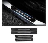 CBYUANHANG Car Door Sill Protector for VW Polo 6 (VI) 2021-2024 Accessories, 4 Pcs Carbon Fibre Car Sill Protectors Strips Welcome Pedal Protector Cover