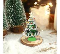 (Cc) Christmas Decorations Xmas Tree Ornaments Mini Christmas Tree Glass Ornaments Small Glass Christmas Tree Christmas Dollhouse Miniature Mini Winter Fig