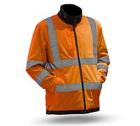CC COUNTRY&CLUB Soft Shell Reversible Hi Vis Safety Jacket Stylish Reflective with 2 Sides Water Resistant Perfect for Work, Cycling and other Outdoor Activities Black/Orange - Medium